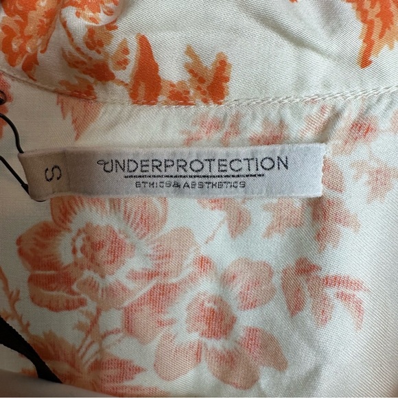 UnderProtection Wilda Short Sleeve and Shorts Pajama set Womens Small Orange NEW - Picture 6 of 16